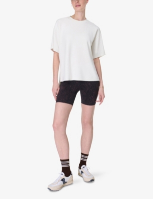 Sweaty Betty Womens Lily White Sand Wash Cloudweight Relaxed-fit Stretch-jersey T-shirt