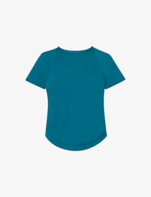 Shop Sweaty Betty Womens Cabin Blue Breathe Easy Running Stretch-woven T-shirt Xxs