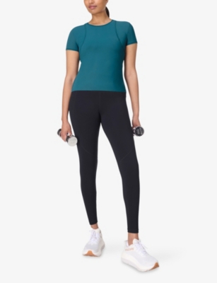 Sweaty Betty Womens Cabin Blue Zero Gravity Race Fit Stretch-woven T-shirt