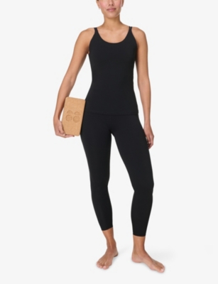 Sweaty Betty Womens Black Ultimate Studio Twin-strap Stretch-woven Bra Tank In Black