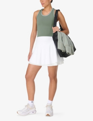 SWEATY BETTY: Athlete Crop Seamless Stretch-Woven Gym Vest Top