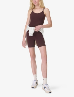 Sweaty Betty Womens Sable Brown Ultimate Studio Strappy Stretch-woven Vest Top Xs