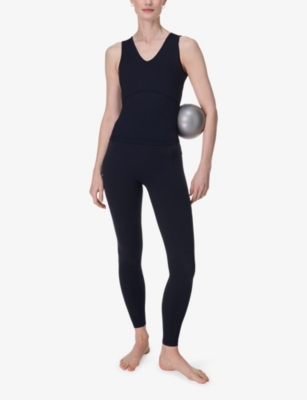 Sweaty Betty Womens Gaia V-neck Stretch-woven Vest Top Black In Black