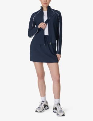 Sweaty Betty Womens Anytime Explorer Zip-up Stretch-woven Jacket Navy Blue In Navy Blue