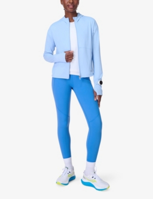 Shop Sweaty Betty Womens  Uv Hooded Stretch-woven Jacket In Breeze Blue