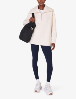 Sweaty Betty Radiant Half Zip Sweatshirt In Oatmeal Marl