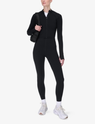Sweaty Betty Athlete Doubleweight Zip-fastened Stretch-nylon Jacket In Black