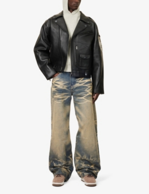 AVIREX: USA Tour Moto Regular-Fit Leather Jacket