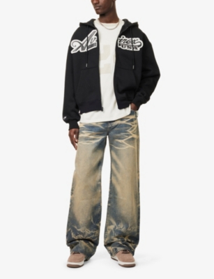 AVIREX: Script Brand-Motif Cotton-Blend Hoody