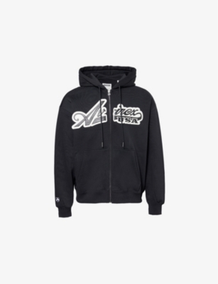AVIREX: Script Brand-Motif Cotton-Blend Hoody