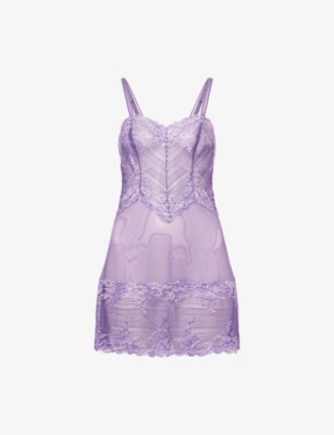 WACOAL: Embrace Lace V-Neck Stretch-Lace Chemise