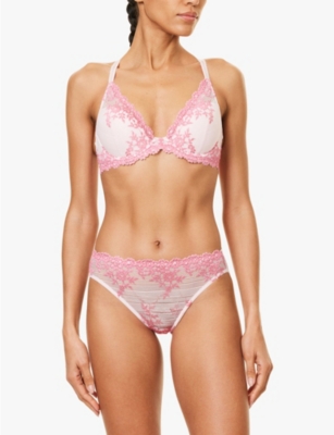 WACOAL: Embrace Lace embroidered mesh briefs