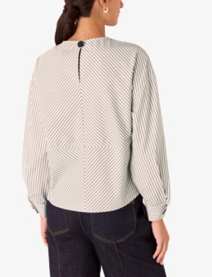 Whistles Kirstie Striped Blouse In Multi-coloured