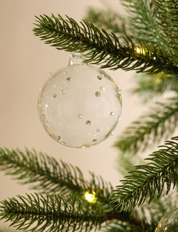 Textured-Dot Glass Christmas Decoration 8cm