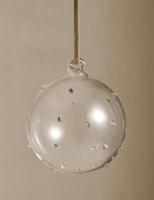 THE WHITE COMPANY: Textured-Dot Glass Christmas Decoration 8cm