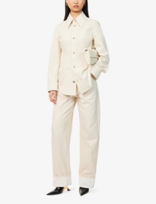 BOTTEGA VENETA: Folded-Cuffs High-Rise Denim Jeans