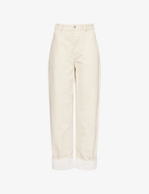 BOTTEGA VENETA: Folded-Cuffs High-Rise Denim Jeans