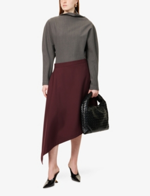 BOTTEGA VENETA: Sartorial Asymmetric Wool Midi Skirt