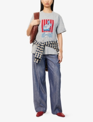 BOTTEGA VENETA: Melange Printed Woven T-shirt