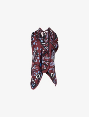 BOTTEGA VENETA: Fish Printed Silk-Twill Top