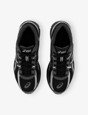 Asics Mens Black Pure Silver Jog 100s Metallic-trim Mixed-material Trainers In Black Pure Silver
