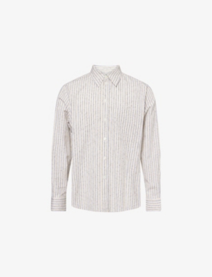 BOTTEGA VENETA: Striped Relaxed-Fit Cotton-Blend Shirt