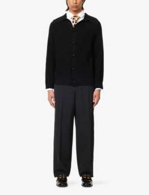 BOTTEGA VENETA: Twill Wide-Leg Stretch-Wool Blend Trousers