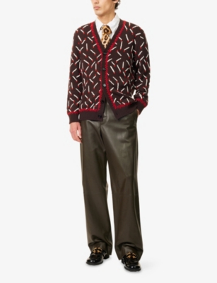 BOTTEGA VENETA: Jacquard Matches V-Neck Cotton-Blend Cardigan