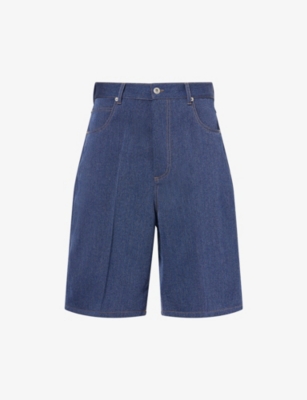 BOTTEGA VENETA: Melange Drill Relaxed-Fit Denim Shorts