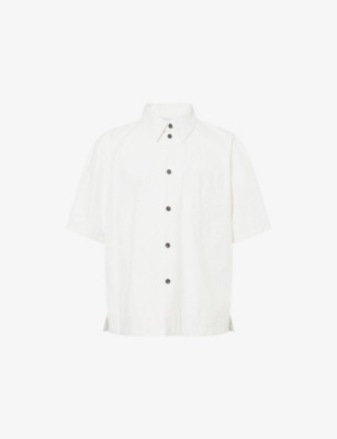 BOTTEGA VENETA: Papery Short-Sleeves Leather Shirt