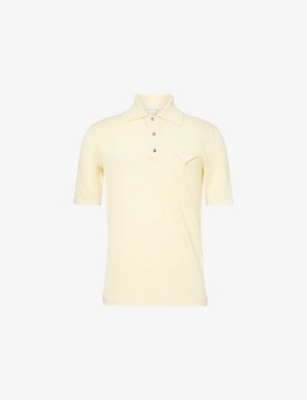BOTTEGA VENETA: Knitted Short-Sleeves Linen and Cotton Polo Shirt
