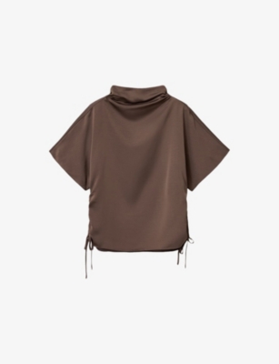 Allsaints: Leslie Drawstring-Sides Satin Top