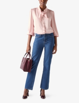 Lk Bennett Womens Emilie Straight-leg Smart Denim Jeans Blu-indigo In Blu-indigo