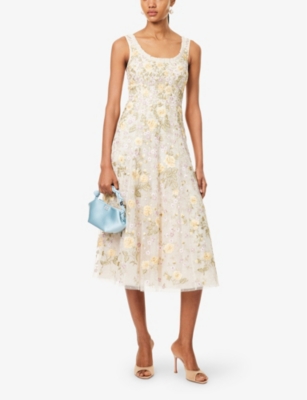 NEEDLE AND THREAD: Florine Embroidered Woven Midi Dress