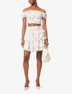 NEEDLE AND THREAD: Rose Smocked Chiffon Top