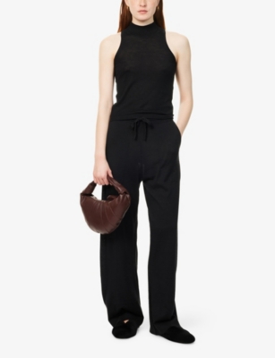 LE KASHA: Relaxed-fit wide-leg cashmere jogging bottoms