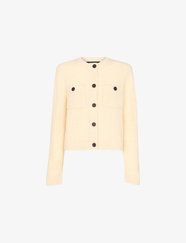 Round-Neck Textured Wool-Blend Cardigan
