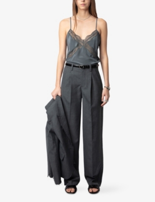 ZADIG&VOLTAIRE: Cishi Lace-Embroidered Silk Cami Top