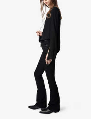 ZADIG & VOLTAIRE WOMENS ZADIG&VOLTAIRE TAIKA OPEN-COLLAR WOVEN BLOUSE 