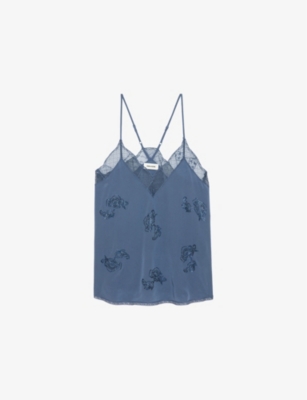 ZADIG&VOLTAIRE: Christy Floral-Pattern Silk Camisole