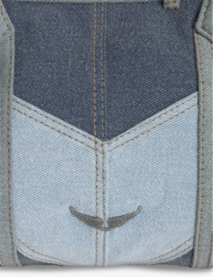 ZADIG&VOLTAIRE: Sunny Logo-Embellished Patchword Denim Shoulder Bag