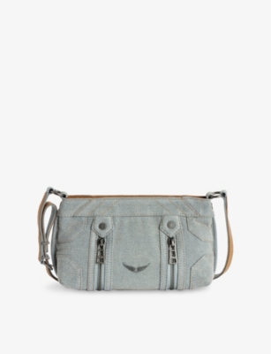 ZADIG&VOLTAIRE: Sunny Mood Logo-Embellished Patchword Denim Shoulder Bag