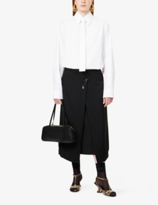 JIL SANDER: Tie Relaxed-Fit Cotton-Poplin Shirt