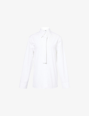 JIL SANDER: Tie Relaxed-Fit Cotton-Poplin Shirt