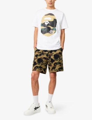 A BATHING APE: Camouflage Two-Welt-Pockets Cotton-Jersey Shorts