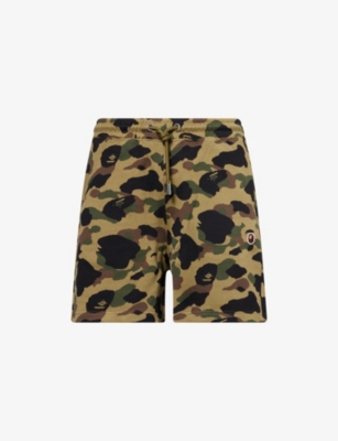 A BATHING APE: Camouflage Two-Welt-Pockets Cotton-Jersey Shorts