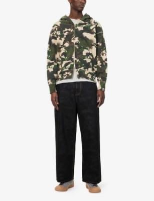 A BATHING APE: Camouflage Two-Slip-Pockets Relaxed-Fit Cotton-Jersey Hoody