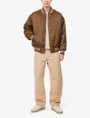 A Bathing Ape Mens Black Logo-print Nylon Bomber Jacket In Multi
