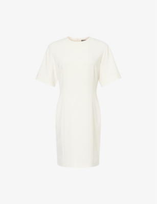 Theory Womens Rice Boxy-fit Short-sleeve Woven Midi Dress In Rice