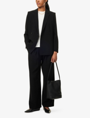 THEORY: Crepe Double-Breasted Relaxed-Fit Woven-Blend Blazer